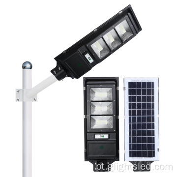 40w 60w ao ar livre tudo em um poste de luz solar LED